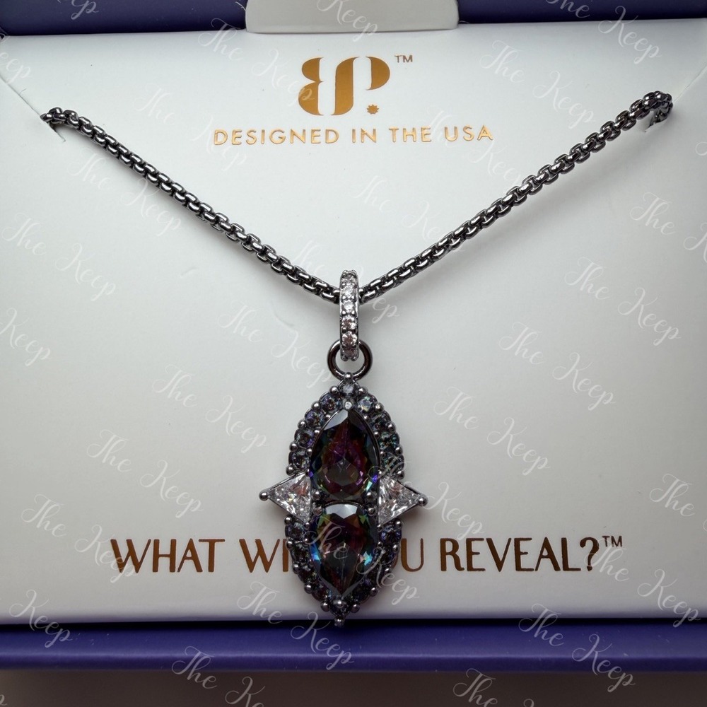 Bomb Party June Necklace NK85986 Dramatic Effect Alexandrite Hematite Plating